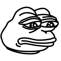 Black and White Sad Pepe PNG