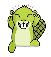 Happy Green Beaver PNG